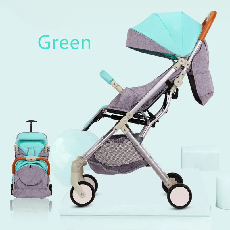 Green 5,4 кг легкая Роскошная детская коляска с высоким пейзажем, складная переносная, Горячая мама, розовая коляска, детская коляска - Цвет: Green