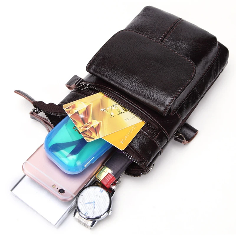 Мужская повседневная сумка кроссбади из коровьей кожи на молнии 2020 новая