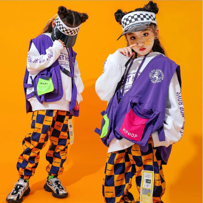 

Girls Ballroom Jazz Modern Dancing Costumes Clothing Suits Children's Hip Hop Dance wear Outfits Stage wear Costumes Clothes