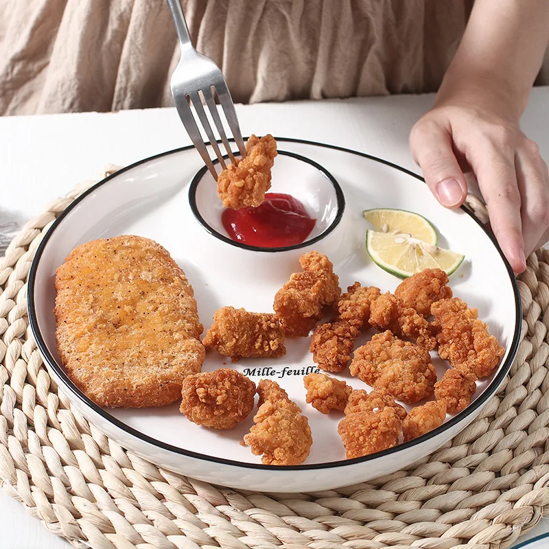 Nordic Творческий блюдо для пельменей с уксус блюда внутренние Керамика Ins ветер