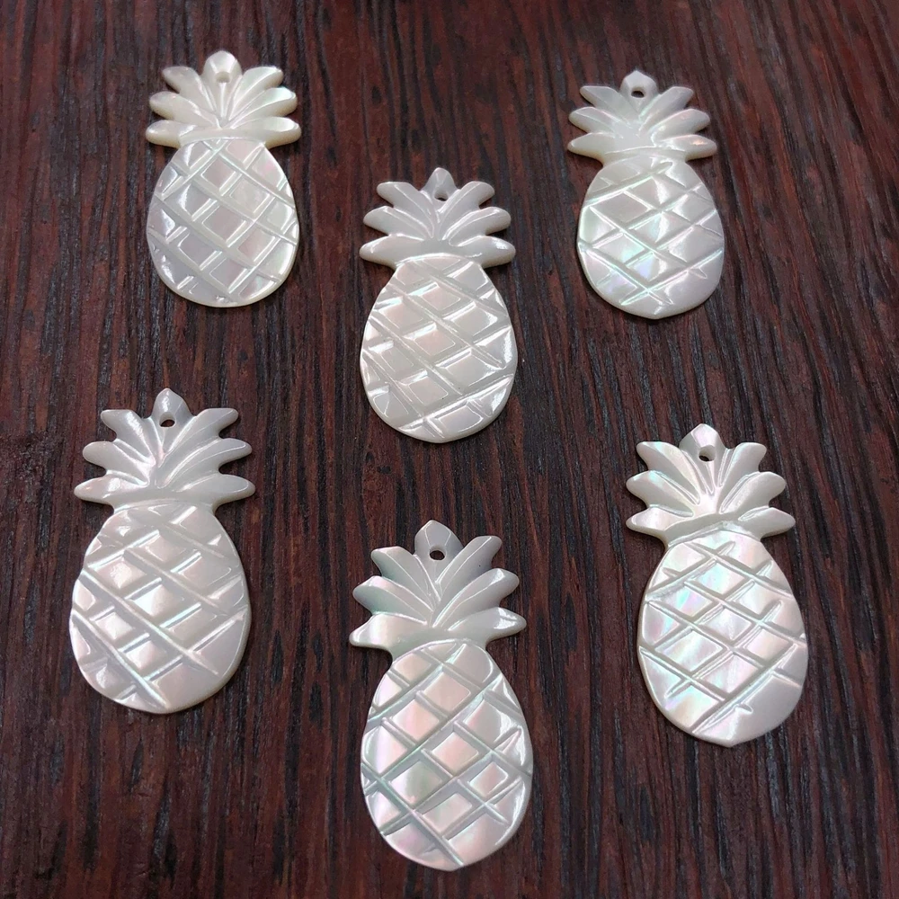 20pcs/lot Natural Pineapple Cut  Mother Pearl Shell Pineapple Cut Mother Pearl for DIY Jewelry