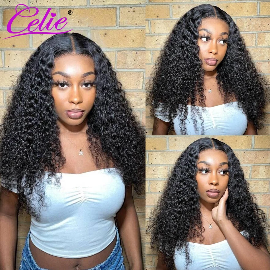 Парик из натуральных вьющихся человеческих волос Celie парик с фронтальной сеткой