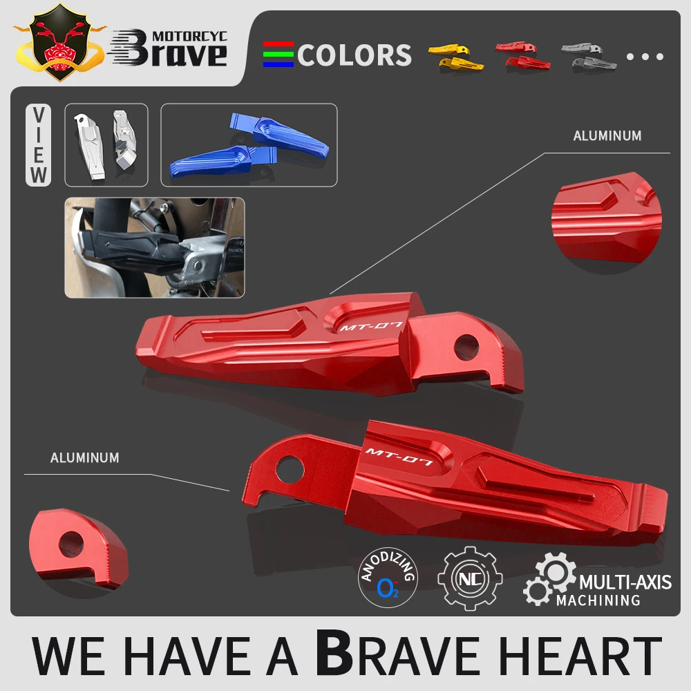 

CNC Aluminum motorcycle rear passenger Foot Pegs pedals Footrests For Yamaha MT 07 2013-2020 2019 2018 2017 2016 2015 MT-07 MT07