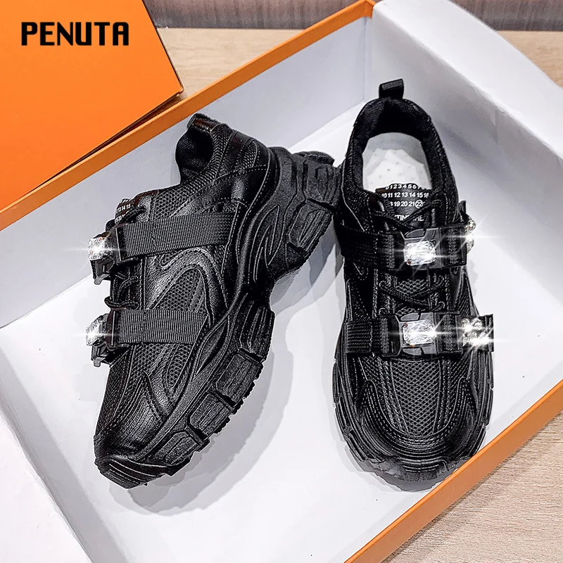 

Womens Shoes Autumn Winter New Fashion Crystal Sneakers Women Sports White Black with Rhinestone Flats Female Footwears F004P