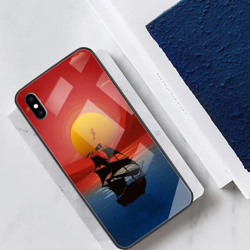 

Setting Sun Glass Phone Case Back Shell For IPhone 12 11 Pro Max Cases XR XS 7 8 Plus Cover Accessories Carcasa