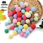 LOFCA 20 шт. деревянные вязаные крючком бусины 20 мм Детские Жевательные бусины для прорезывания зубов
