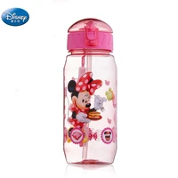 girls Cartoon princess Mickey Minnie Mouse water cups With straw boys disney student outdoor Drinking water bottle kids gift