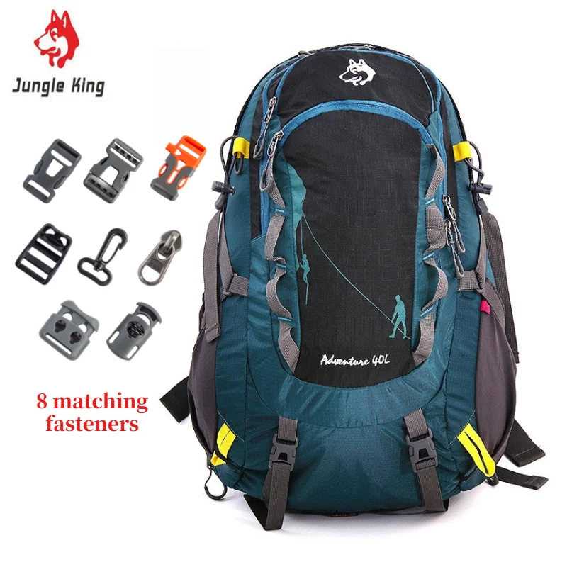 

Jungle King CY2322 8 Kinds of Buckles Outdoor Climbing Nylon Men Women Travel Hiking Adventure Camping Waterproof Backpack 40L