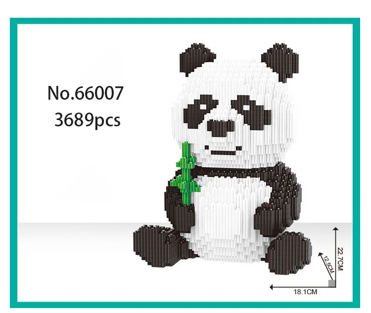 3689 шт. создатель DIY Assemable панда мини блоки образовательные игрушки в виде животных