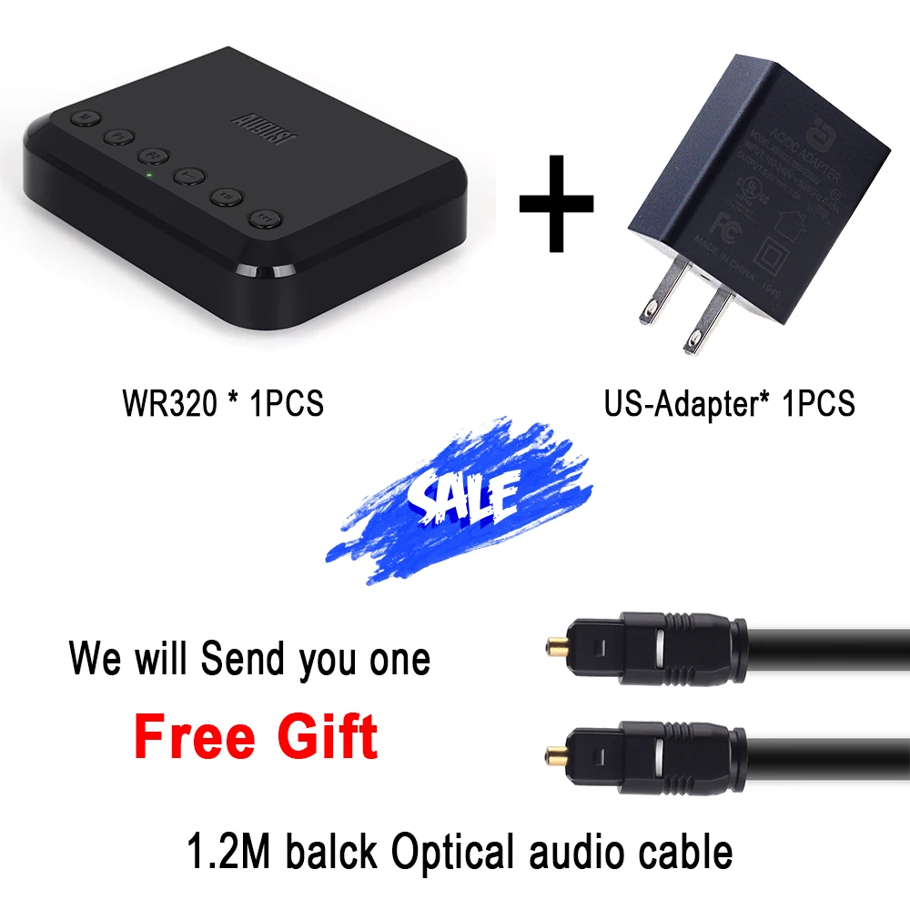 WR320 Беспроводной Wi-Fi аудио приемник для Airplay Spotify DLNA NAS мультирум звуковой поток адаптер Bluetooth Музыка Аудио адаптер - Цвет: WR320 US TAC612