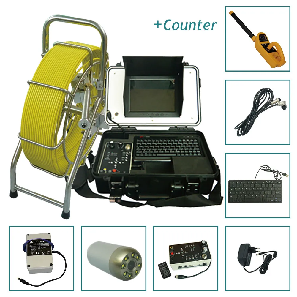 Камера для проверки сливного трубопровода самонивелирующаяся головка 40 мм