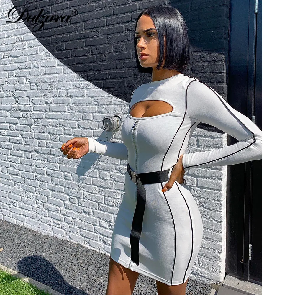 Женское облегающее платье Dulzura с вырезами и поясом в стиле пэчворк длинными