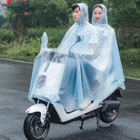 Новый тренд, модный прозрачный цельнокроеный дождевик с аккумулятором для электромобиля, ПВХ, дождевик для взрослых, мотоциклетное пончо