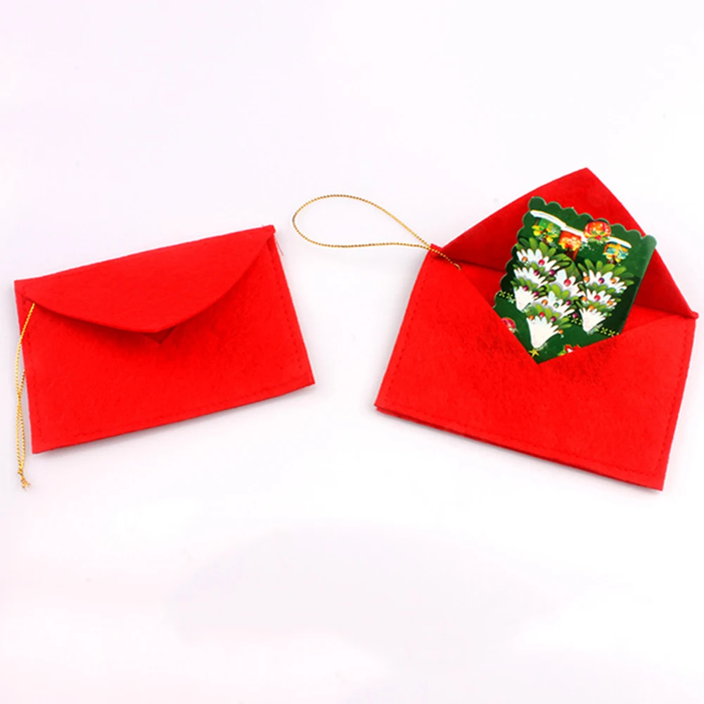 10 Pcs Christmas Greeting Hanging Lucky Red Envelope Bags Gifts Cards for New Year School Wedding Home Decorations | Дом и сад