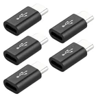 Компактный адаптер Micro 5pc USB для телефона, адаптер для интерфейса Type-c, конвертер данных для Samsung, Xiaomi, Huawei