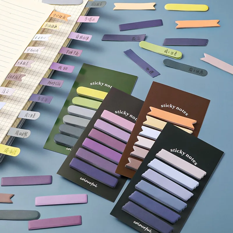 

120 Sheets Index Stickers Memo Pad Creative Gradient Strips Sticky Notes Stickers Stationery Students Use Key Marks To Classify