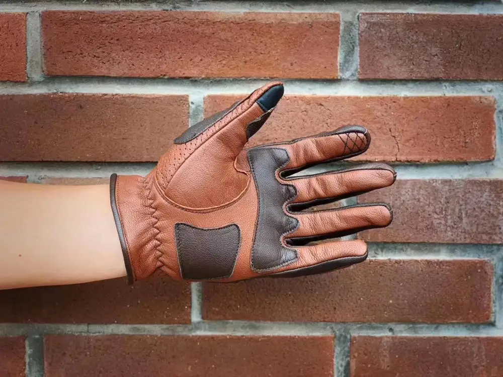 Men's Motorcycle Urban NeoRetro Vintage Leather Glove Touchscreen chrysanthemum button uglyBROS | Автомобили и мотоциклы