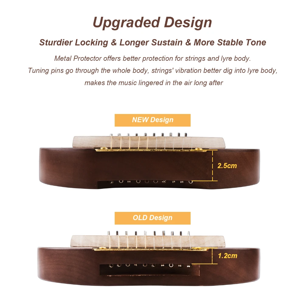 Lyre Harp Vangoa 10 СТАЛЬНАЯ ВЕРЕВКА из красного дерева Lye Maple Bridge с мягкой сумкой для