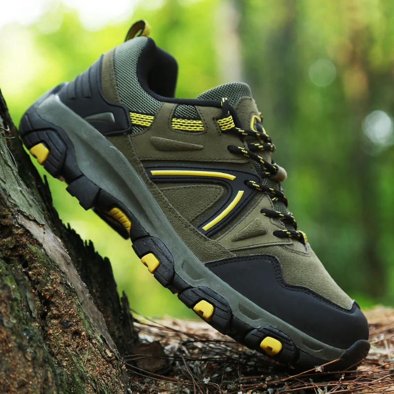 678Green Prowow/Большие размеры 39-45; модная мужская походная обувь; удобная Водонепроницаемая повседневная обувь на шнуровке; сезон осень-зима; резиновые кроссовки - Цвет: 678Green