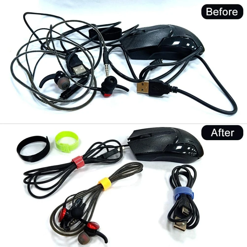 100 шт. многоразовые регулируемые завязки липучки из микрофибры|Кабельные стяжки|