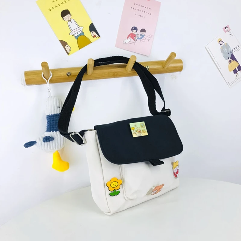 

Shopping Bags Women Sweet Kawaii Printed Canvas Leisure Daily Shop Bag Crossbody Shoulder Satchel Purse New