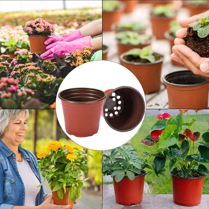 

50 Pieces of Plastic Nursery Flower Pots Suitable for Indoor, Outdoor, Garden, Courtyard and Park