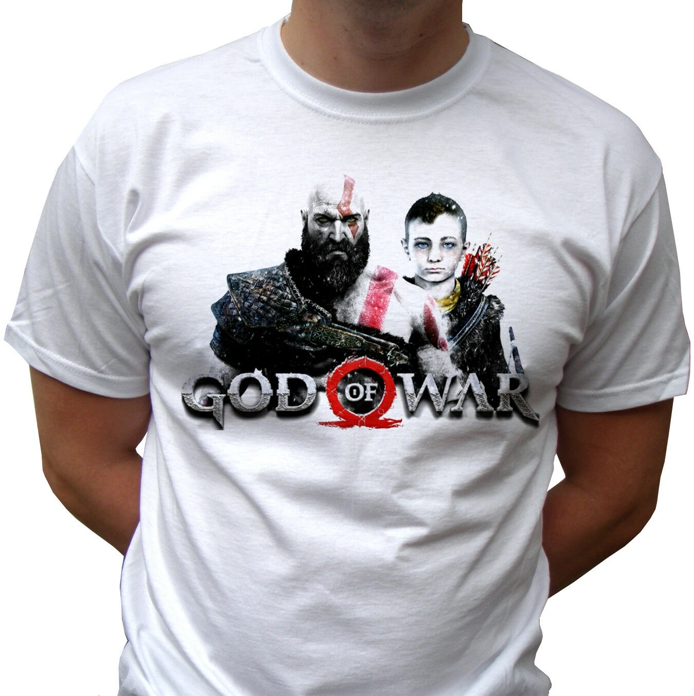 Футболка с изображением бога войны Kratos and Atreus 2018 топ дизайн игр искусство|Мужские