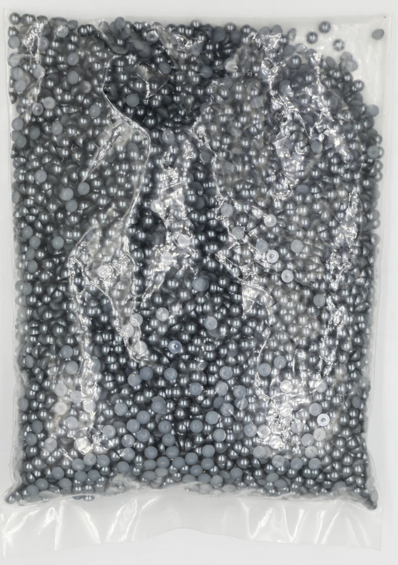 

2mm,4mm,6mm,8mm,10mm,12mm,14mm Dark Grey Color Flat back ABS round Half Pearl beads, imitation plastic half pearl beads