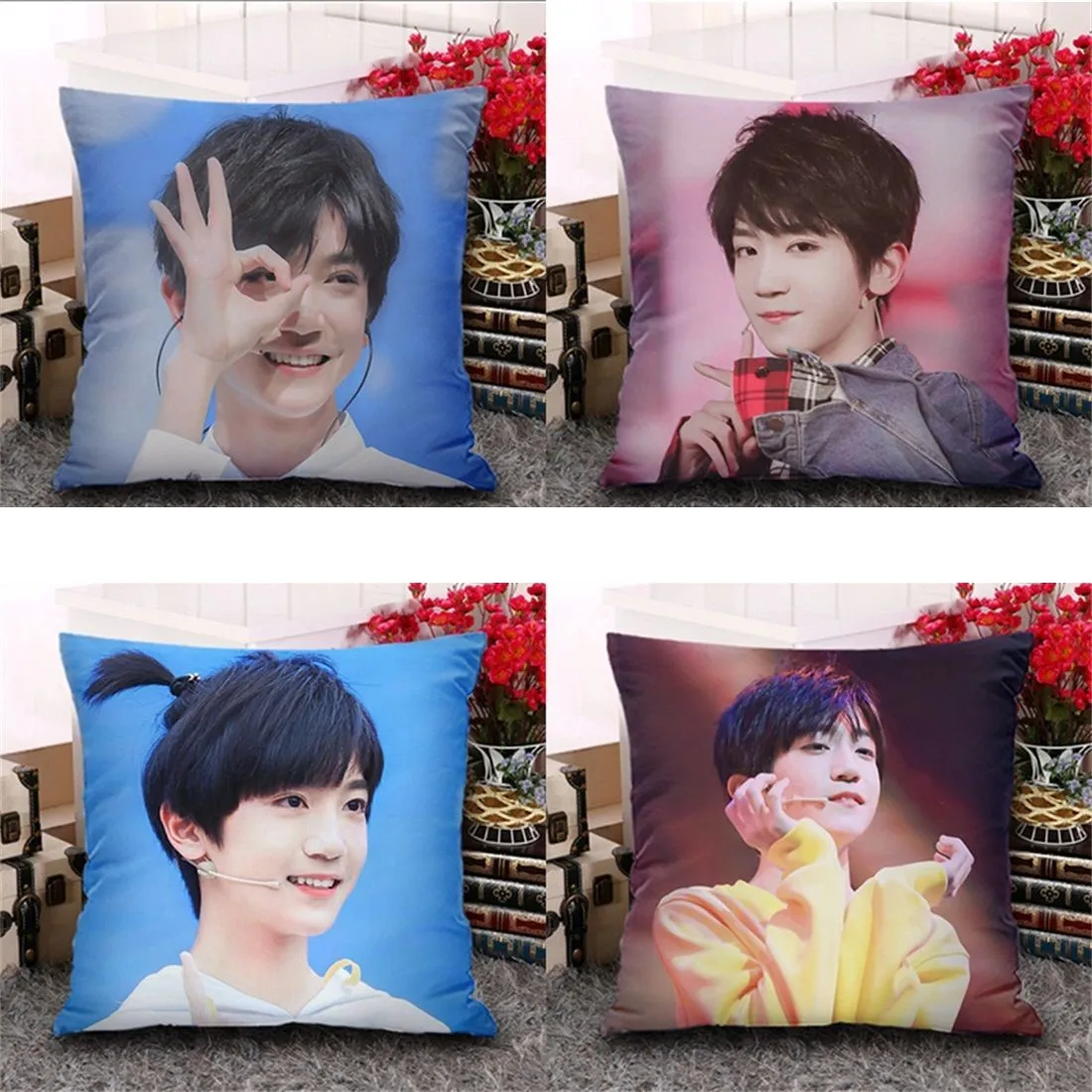 

TF Family Li Tianze Double-sided Plush Stain Throw Pillow Sofa Cushion Home Decor Customizable Chinese Star Aroud