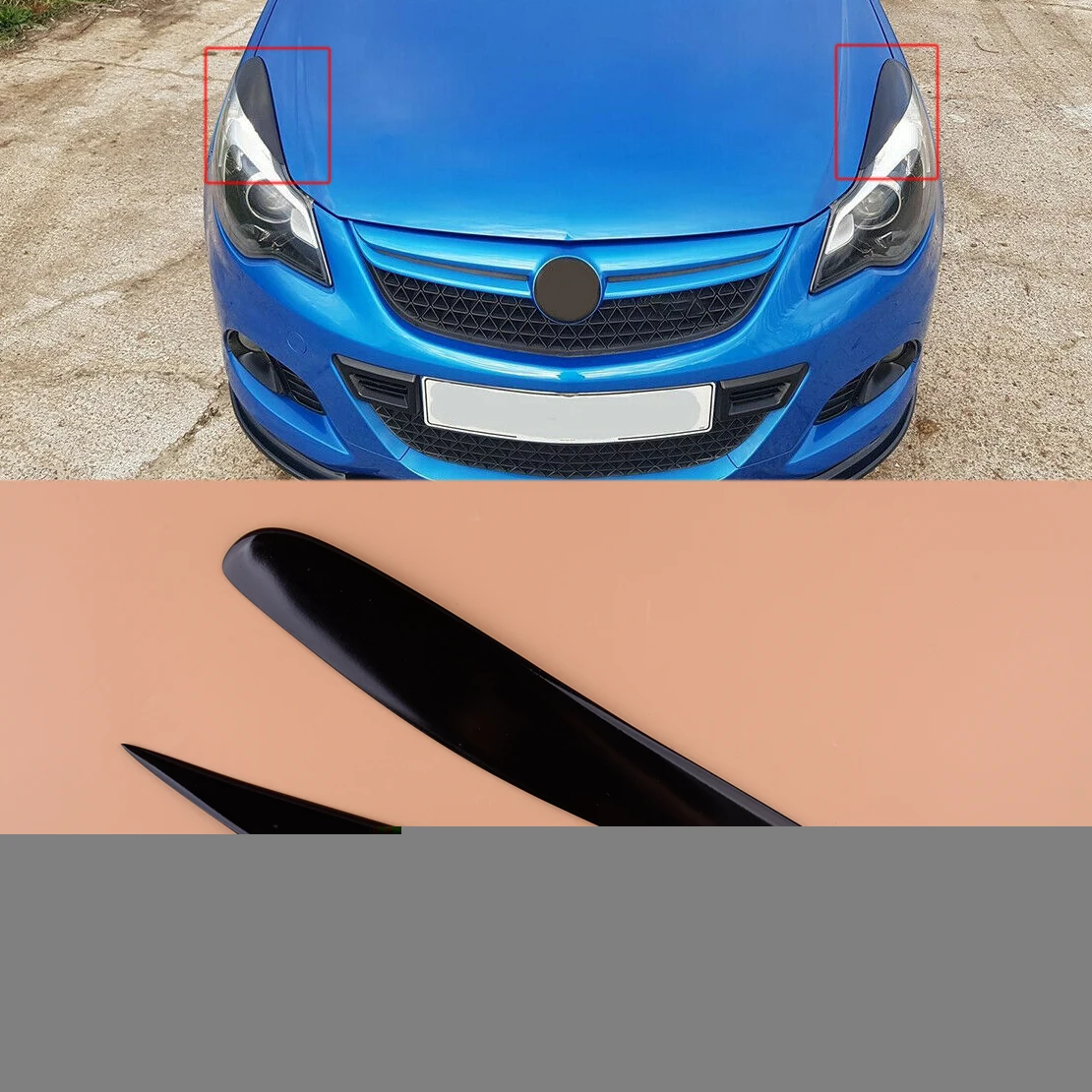 

Beler 2 шт./компл. ABS пластиковая фара век защита для бровей, пригодный для Vauxhall Astra Corsa D VXR 2006-2009 2010 2011 2012 2013 2014
