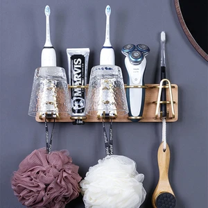 Wood Copper Holder Wall Storage Organizer Strong Magnetic Rack Hanger Ring Hooks Clerk Housekeeper on the wall