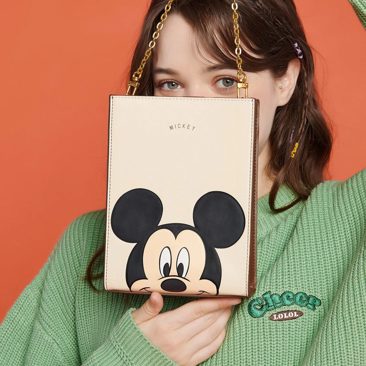 Disney-Bolso de hombro de minnie y Mickey mouse para mujer, bandolera suave de gran capacidad, bolsa de compras, regalo para ni&ntilde;os-5