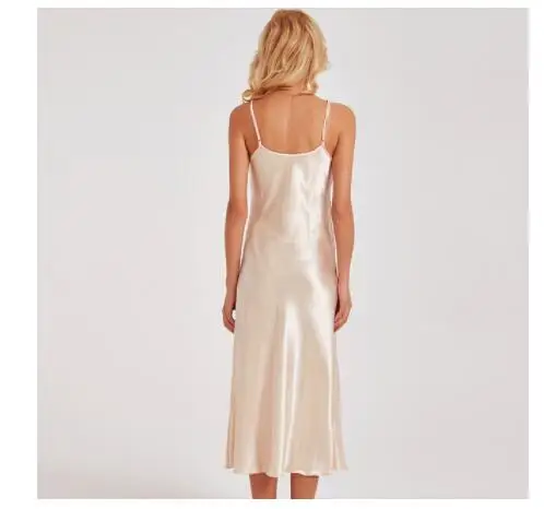 Пикантная женская ночная рубашка длинное ночное платье из искусственного шелка