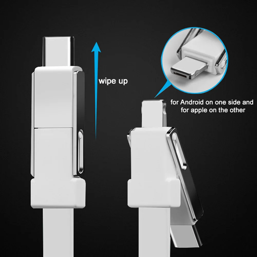 3 в 1 Магнитный брелок для ключей Micro USB Type-C кабель передачи данных iPhone Android кольца