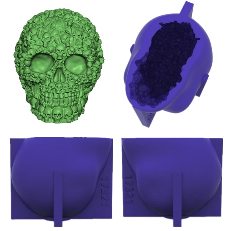 

Halloween Skull 3D Candle Soap Mould DIY Candle Epoxy Mold Handmade Candles Aroma Wax Soap Molds for Decoration