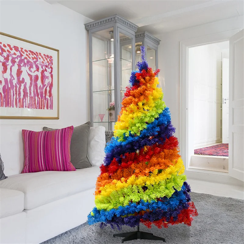

Easy Assembly Reusable Collapsible Artificial Rainbow Christmas Tree for Home Decoration