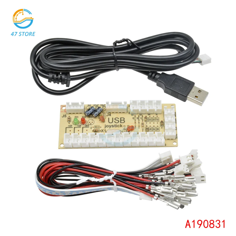 

USB Arcade Joystick Circuit Board Zero Delay Arcade USB Encoder PC to Joystick Board Kit for Digital Analog Modes Game Equipment