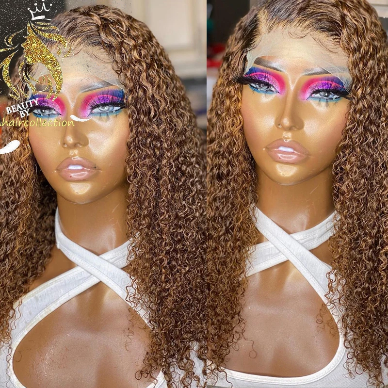 

Парик коричневый кудрявый парик на сетке парики из человеческих волос коричневые бразильские парики Remy Предварительно окрашенные 180 плотн...