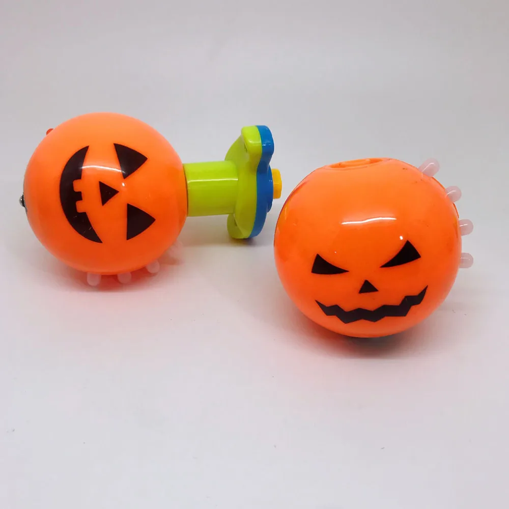 

2Pcs Creative Pumpkin Design Flashing Spinning Tops Toys for Kids Orange