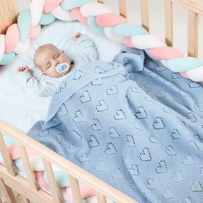 

Baby Blankets Knitted Newborn Fashion Solid Color Toddler Infantil Sofa Bedding Quilts 100*80cm Children Funny Blanket Stroller