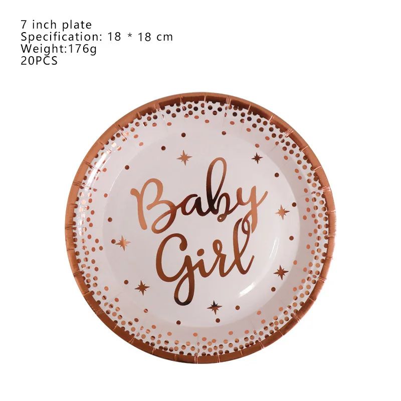 Милая розовая Золотая одноразовая посуда для маленьких девочек тарелка чашка салфеток товары шоу