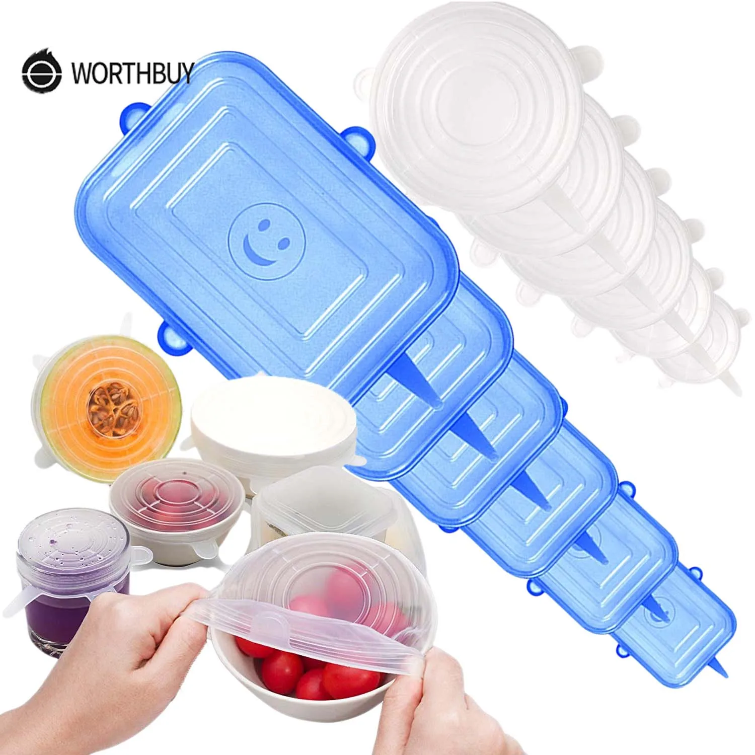 VandHome 6 шт./компл. силиконовый чехол адаптируемый растягивающиеся из силикона