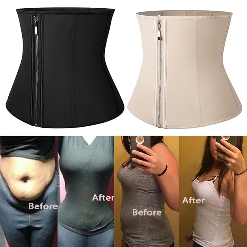 

Shapewear Women Corset Body Shaper Latex Waist Trainer Zipper Underbust Slim Tummy Waist Cincher Slimming Briefs Shaper Belt