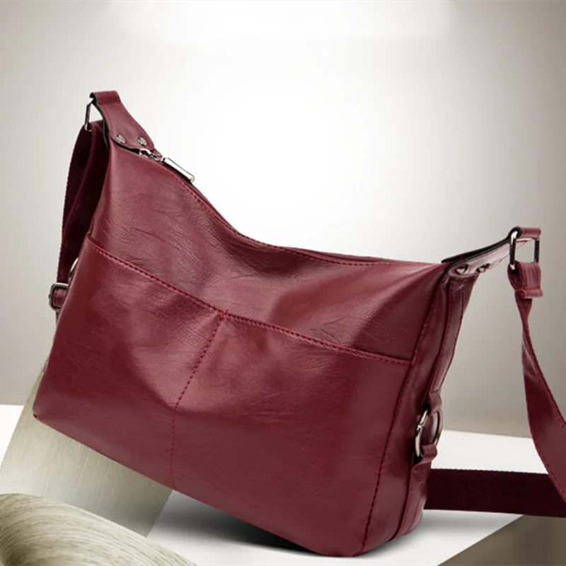 Женская Повседневная сумка мессенджер из мягкой искусственной кожи Большая