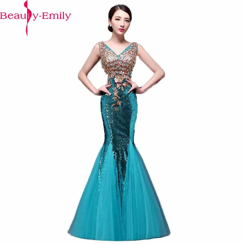 Женское винтажное вечернее платье русалка длинное блестящее с v образным вырезом