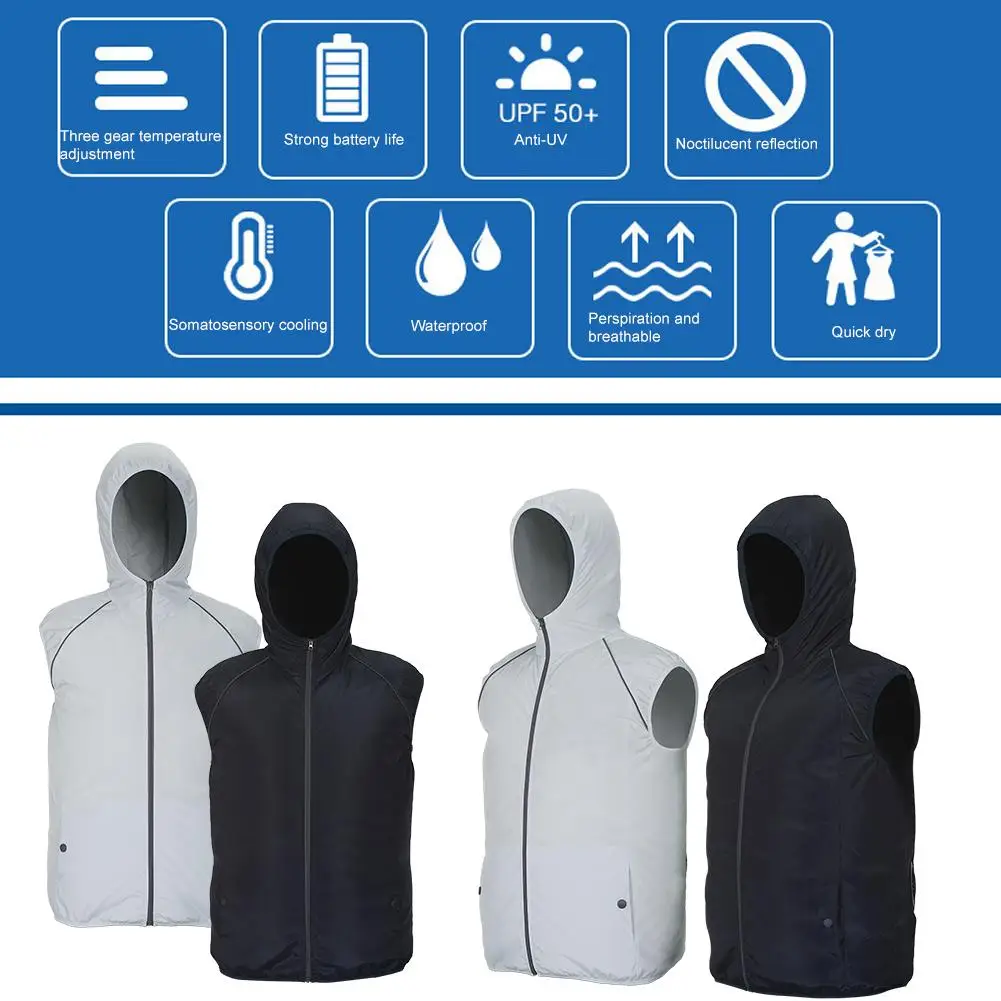 

Cooling Vest Sun Protection Breathable Reflective Vest Cycling Running Fishing Clothing for Men Women