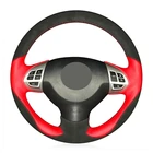 Чехол на руль автомобиля, прошитый вручную, из мягкой черной натуральной замши для Mitsubishi Lancer X 10 2007-2015 Outlander 2006