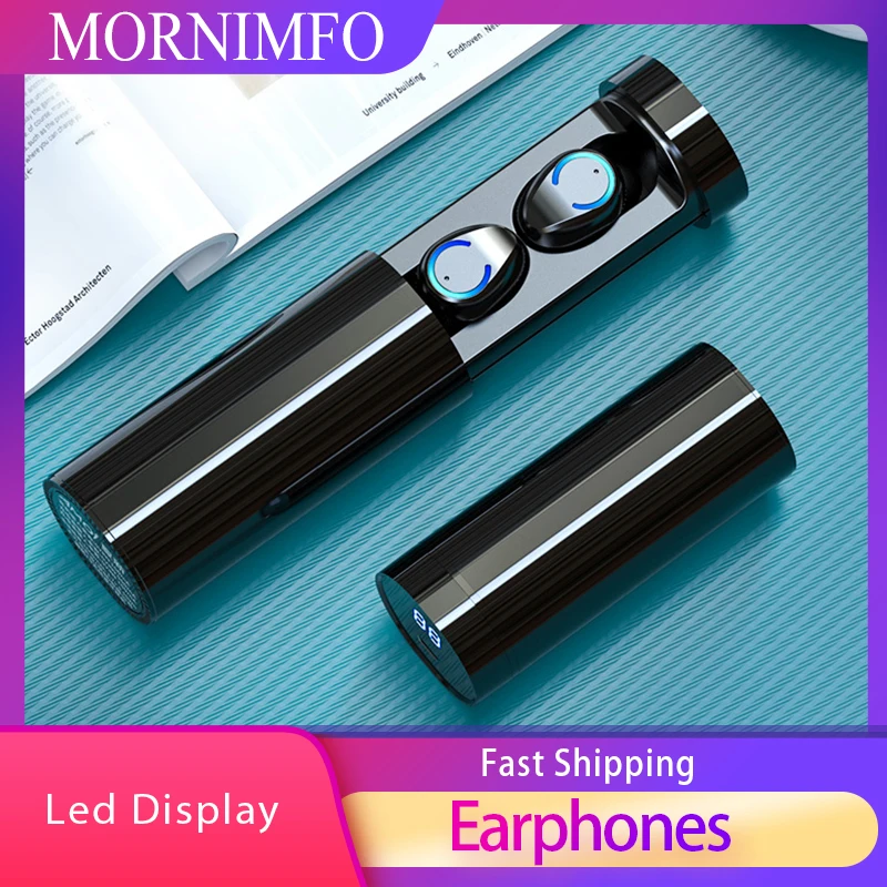 Беспроводные наушники Tws Bluetooth 5 0 зарядная коробка F9 hi fi звук мини для спортивных