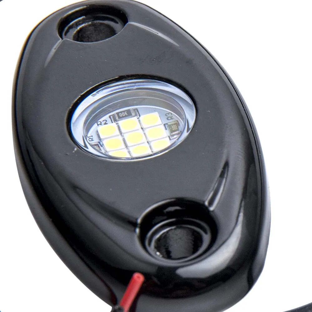 

White Black 12Pods LED Rock Lights for Jeep Offroad Boat Truck UTV Car Underbody Light