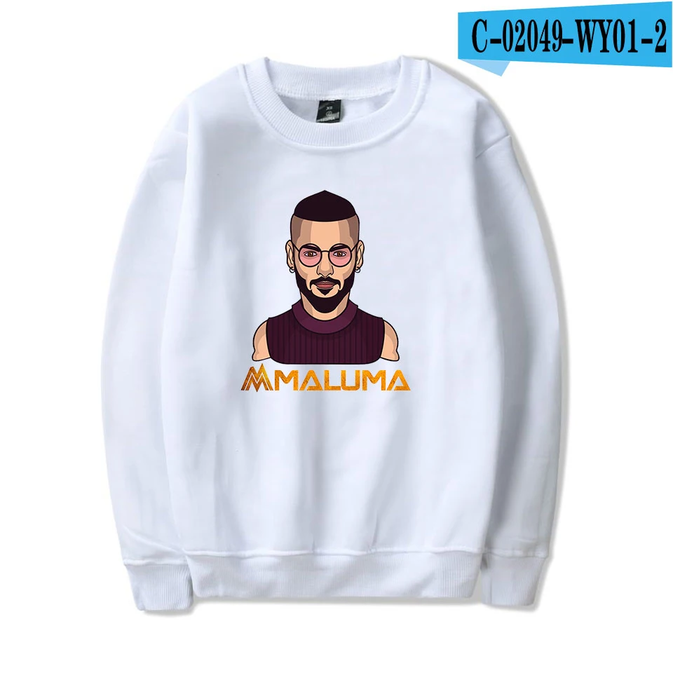 Горячая maluma монолитные толстовки для мужчин/женщин толстовки Harajuku maluma модные повседневные корейские поп осень зима - Цвет: white